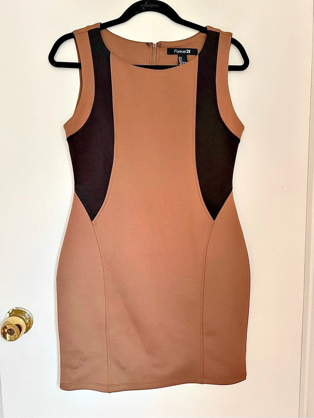 Forever 21 Color Block Mini Dress in Brown & Black Size Large